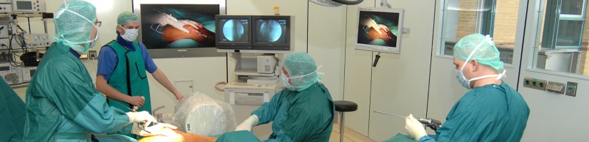 Klinikpersonal bei einer Knie-Operation